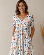 Geneviève | Graceful Floral Midi Dress