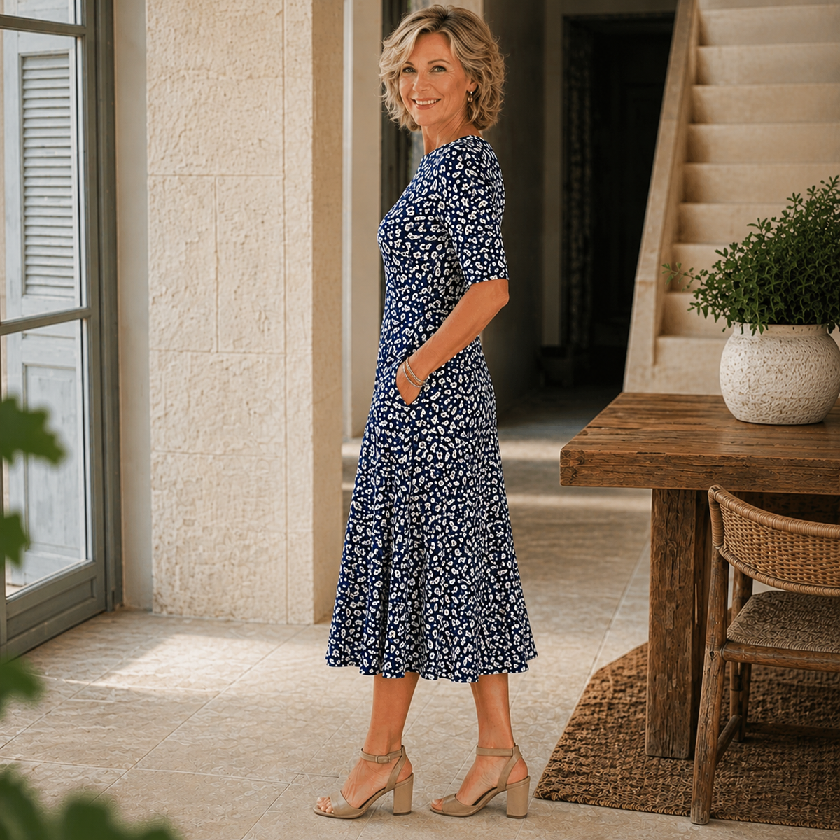 Sarah | Effortless Floral Midi Dress