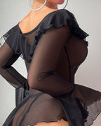 Rave Ruffle Off Shoulder Dress